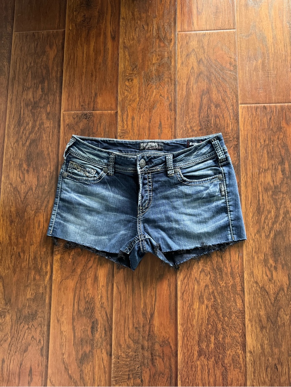 Silver Jeans Dark Blue Denim Cutoff Shorts